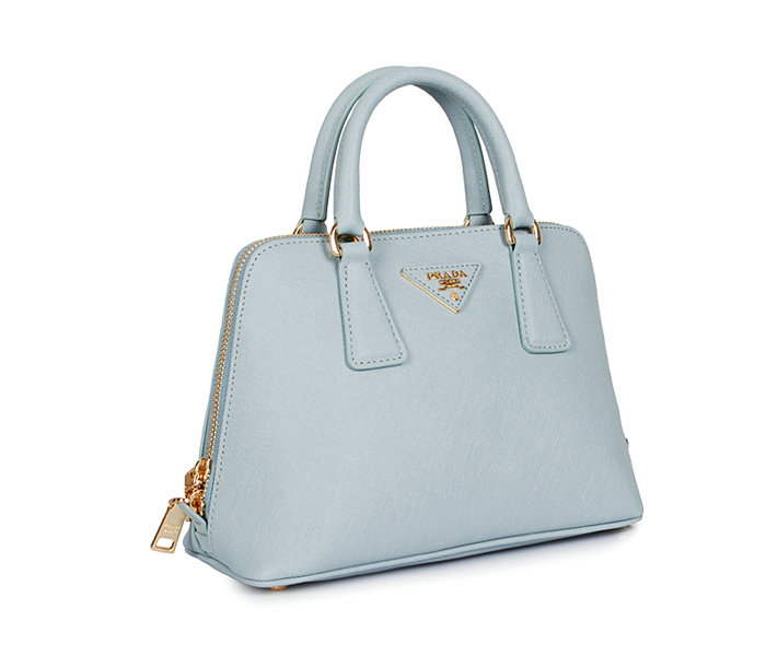 2014 Prada Saffiano Leather Small Two Handle Bag BL0838 lake blue for sale - Click Image to Close